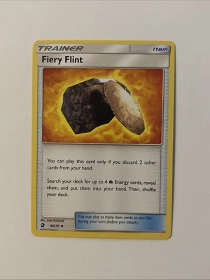 Fiery Flint 60/70 SM Dragon Majesty Pokemon NM - Image 1 of 2