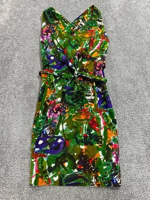 Marni Dress Womens Xxs Green Blue Red Wrap Cotton Blouson - Image 1 of 4