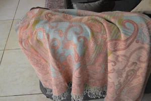 8 PLY DESIGNER WARM Cashmere TRAVEL Blanket Throw JAMAVAR SOFA BEDROOM 17 DESIGN - Picture 1 of 7