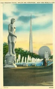 1939 New York World's Fair F149 F Series Freedom Statue Postcard - Picture 1 of 1