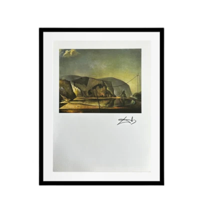 Impresión artística vintage firmada facsímil de Salvador Dalí 1974 - escena de playa Foto 1 de 4