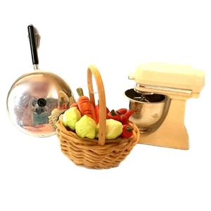 Menge 3 Vintage Acme Kühlschrank Magnete Küche Mixer Gemüse Korb Pfanne - Bild 1 von 5