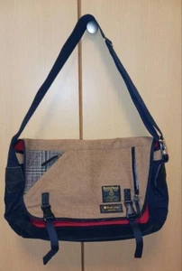 MASTERPIECE × HARRIS TWEED Messenger Crossbody Shoulder Bag NWOT Rare From Japan - Picture 1 of 10