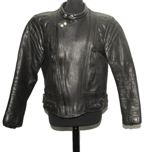 VINTAGE YKK BIKER MOTORRAD LEDERJACKE SCHWARZ 38'' - Bild 1 von 11
