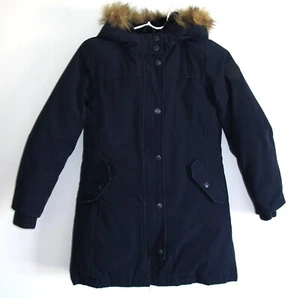 Gap Kids Girl Cold Control Ultra Max Down Parka Coat Navy Size L - Picture 1 of 5