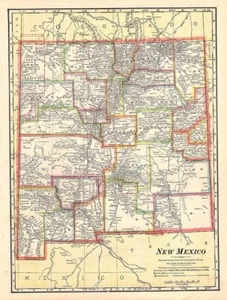 1911 Map of the State of New Mexico - Picture 1 of 3