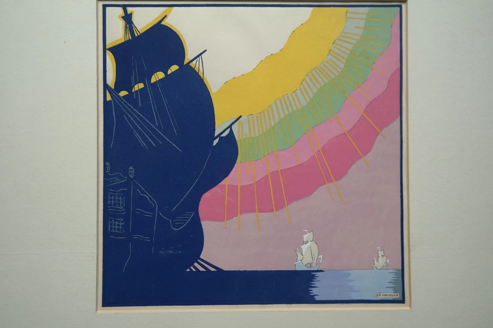 Original-Lithographie Eduard Halouze um 1920 Art deco  - Bild 1 von 1