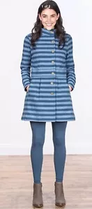 Chaqueta MATILDA JANE MUJER Otoño Brisa Azul Rayas Botón Frontal Talla X-pequeña - Imagen 1 de 3