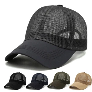 Cappello camionista semplice maglia schiena snapback berretto da baseball visiera tinta unita cappelli bianchi berretti ☋ - Foto 1 di 19