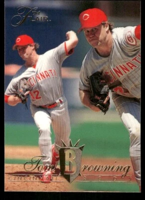 1994 Flair #144 Tom Browning Cincinnati Reds baseball card - Image 1 of 2