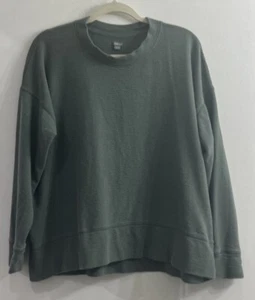 Aerie Women Medium The Chill Crew Sweatshirt Long Sleeve Oversized Green Blue - Picture 1 of 9