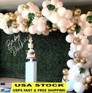 Balloons Garland Arch White Gold Wedding Birthday Party Baby Shower 104 pc - Picture 1 of 8