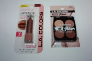 L.A. Colors Nude Glam Eyeshadow C68853 + Hydrating Lipstick C68666 In Box - Picture 1 of 2