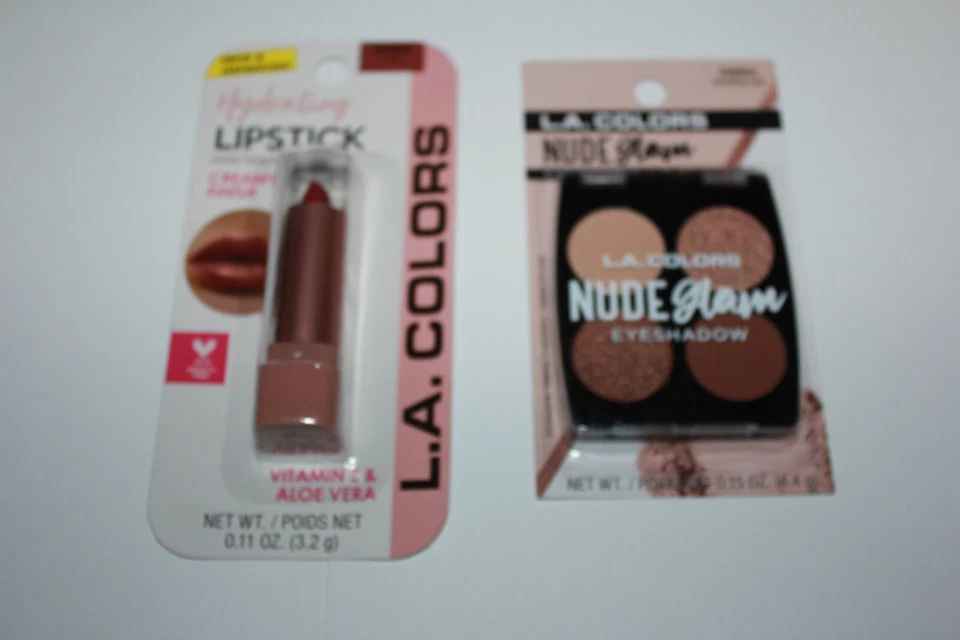 L.A. Colors Nude Glam Eyeshadow C68853 + Hydrating Lipstick C68666 In Box - Image 1 of 2