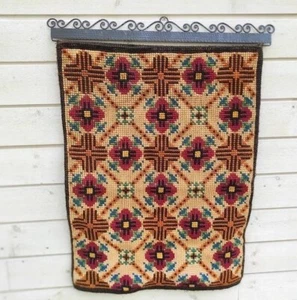 Großer schöner NORWEGER bestickter Wandteppich WANDBEHANG skandinavisch Norwegen - Bild 1 von 5