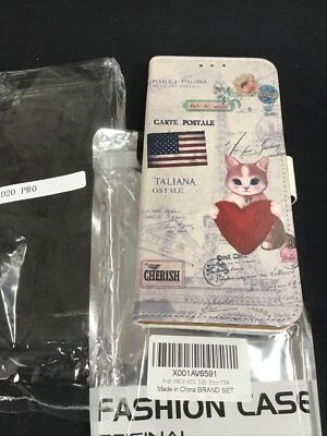 HTC Desire 20 Pro Phone Case Flip Pu Cover Stand Card Slot Carte Postale - Image 1 of 3