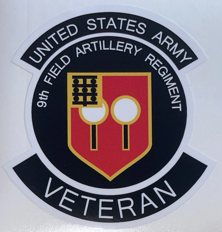 US Army 9th Field Artillery Regiment Veteran Sticker Waterproof D730