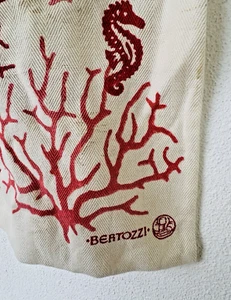 Bertozzi italienische handgefertigte Leinentasche, Blumenmuster, ca. 14" x 16" - Bild 1 von 6