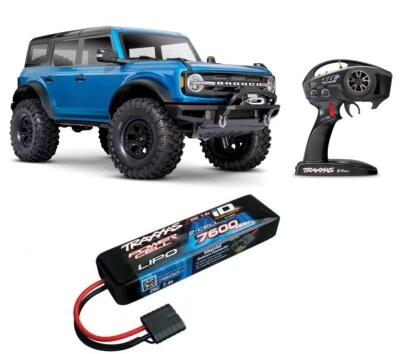 Traxxas 92076-4 TRX-4 2021 Ford Bronco 1/10 Crawler TQi + TRX 2S Lipo Blue - Image 1 of 4