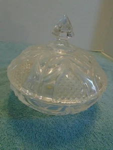 Lead Crystal Round Thick Heavy Candy Dish Bowl with Lid from France - Picture 1 of 5