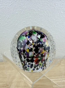 A.K. JABLONSKI signierter Vintage Polen Kunst Glas kontrollierte Blase Briefbeschwerer - Bild 1 von 9