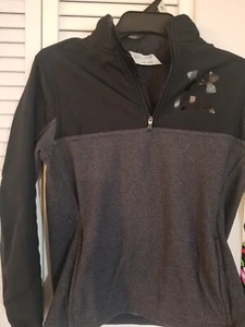 UNDER ARMOUR Unisex Youth Black/Gray Pullover 1/4 Zip Size L  - Picture 1 of 2