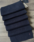 TOMMY HILFIGER NAVY BLUE COTTON CASHMERE CHUNKY RIBBED SCARF BNWT