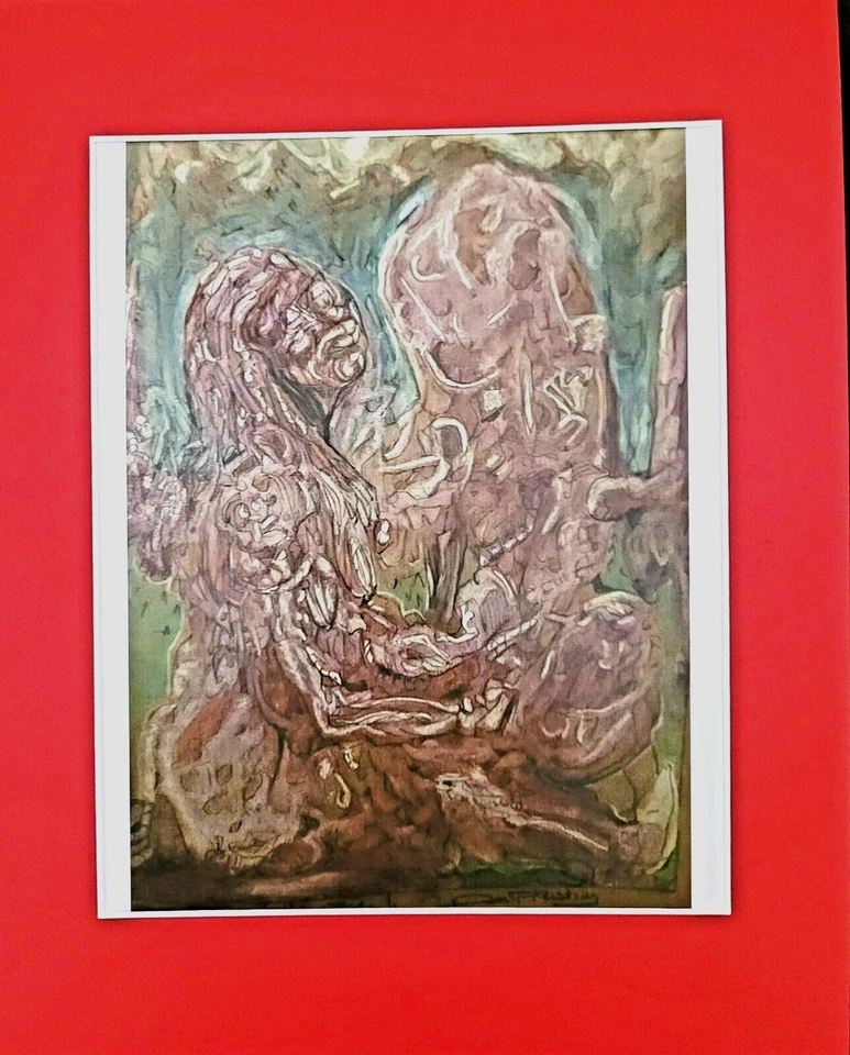 Pastel surrealistic impression painting like drawing - Day At The Beach - Image 1 of 1