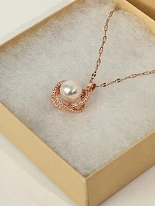 Luxury Zircon crystal pendant clavicle chain necklace for women Rose gold Colors - Picture 1 of 5