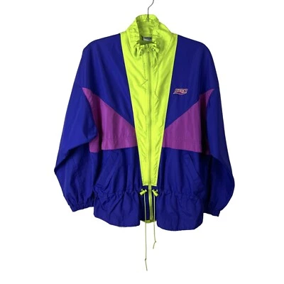 Saucony Women's Oversized Retro Color Block Zip Front Windbreaker Med - Image 1 of 4