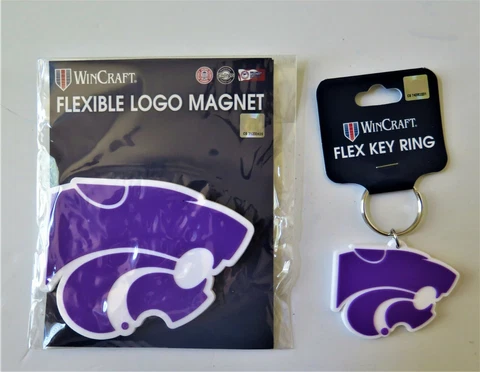 KANSAS STATE WILDCATS, FLEXIBLE MAGNET AND KEY RING FROM WINCRAFT (ONE EACH) Cover