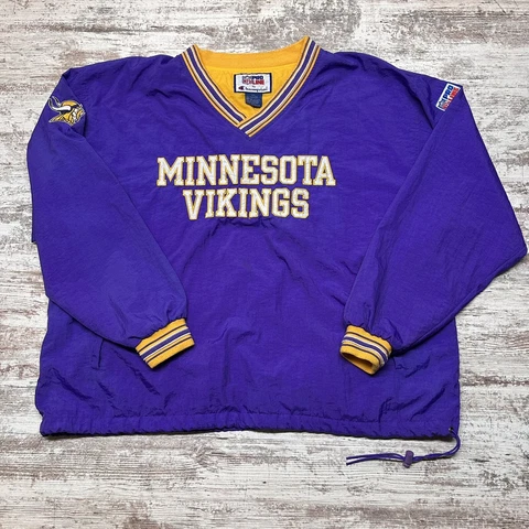 Vintage Pro Line Champion Minnesota Vikings NFL Pullover Windbreaker Jacket XXL Cover