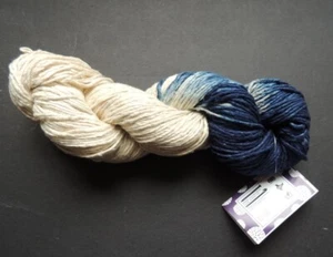 1 skein 200yds/ 100g Hand Painted Blue Cream, Recycled Silk, knitting yarn - Picture 1 of 7