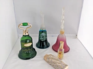 Lot of 4 Vintage Collectible Avon Perfume / Cologne Bottles Pink & Green 1980s - Picture 1 of 11