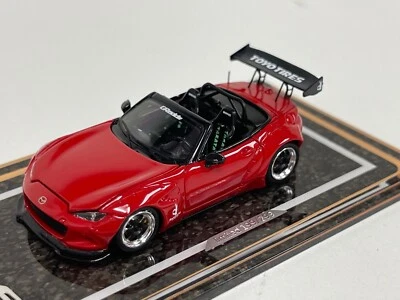 1/64 YM Model Mazda MX-5 Roadster Red with Opening Hood Engine Detail 64-309 - Image 1 of 4