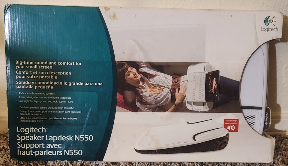 Logitech N550 USB Speaker Lap-desk for Notebooks Laptops Netbooks Cooling Pad - Image 1 of 1