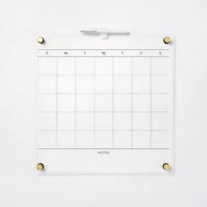 16"x16" This Month Acrylic Dry Erase Calendar Clear - Threshold - Picture 1 of 3