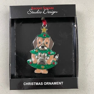 Studio Design Weihnachtsschmuck Bester Hund Metall Weihnachtsbaum braun Welpe grün - Bild 1 von 1