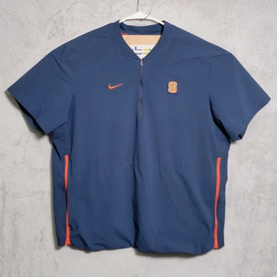 Pullover Syracuse Naranja Nike Media Cremallera Para Hombres XL Azul Naranja NCAA Calentamiento Atlético Foto 1 de 4