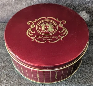 Vintage, The Swiss Colony, runde Bonbondose aus Metall - Bild 1 von 11