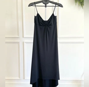 London Times Damen elegantes schwarzes Midi Slip Spaghettiträger Kleid Gr. 10 - Bild 1 von 2
