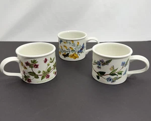 Set/3 vintage Portmeirion 1972 BOTANIC GARDEN Drum Flat Coffee Cup England EUC - Picture 1 of 13