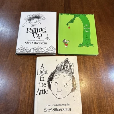 Shel Silverstein Books Lot A Light In The Attic The Giving Tree Falling UP - 1ST - Image 1 of 4