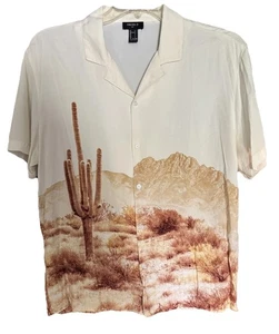 Herren Sommer Kurzarm Hemd mit Knöpfen L Desert Scene - Bild 1 von 5