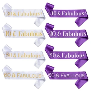 60th Birthday Glitter Satin Sash Funny Sashes Shoulder Girdle Happy Birtdhay - Picture 1 of 12