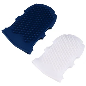 2pcs Glove Bath Massage Silicone Massage (Semi-transparent white + dark ) - Picture 1 of 12