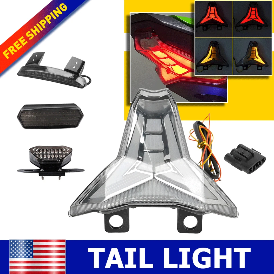 Señales de giro de luz trasera LED integradas para Kawasaki Ninja 400 Z400 2018-2023 nuevas Foto 1 de 4