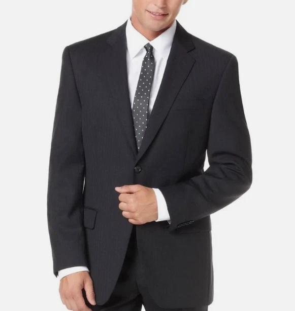 Alfani мужской Slim fit костюм куртка Blazer 46 R черный в полоску - Изображение 1 из 1