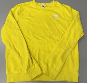 Sudadera vintage Nike para hombre pequeña amarilla con logotipo cuello redondo suéter Y2K brillante - Imagen 1 de 6