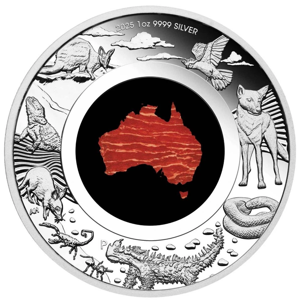 Snakeskin Jasper Great Southern Land 2025 1 oz Silver Coin  Australia Perth Mint - Image 1 of 4
